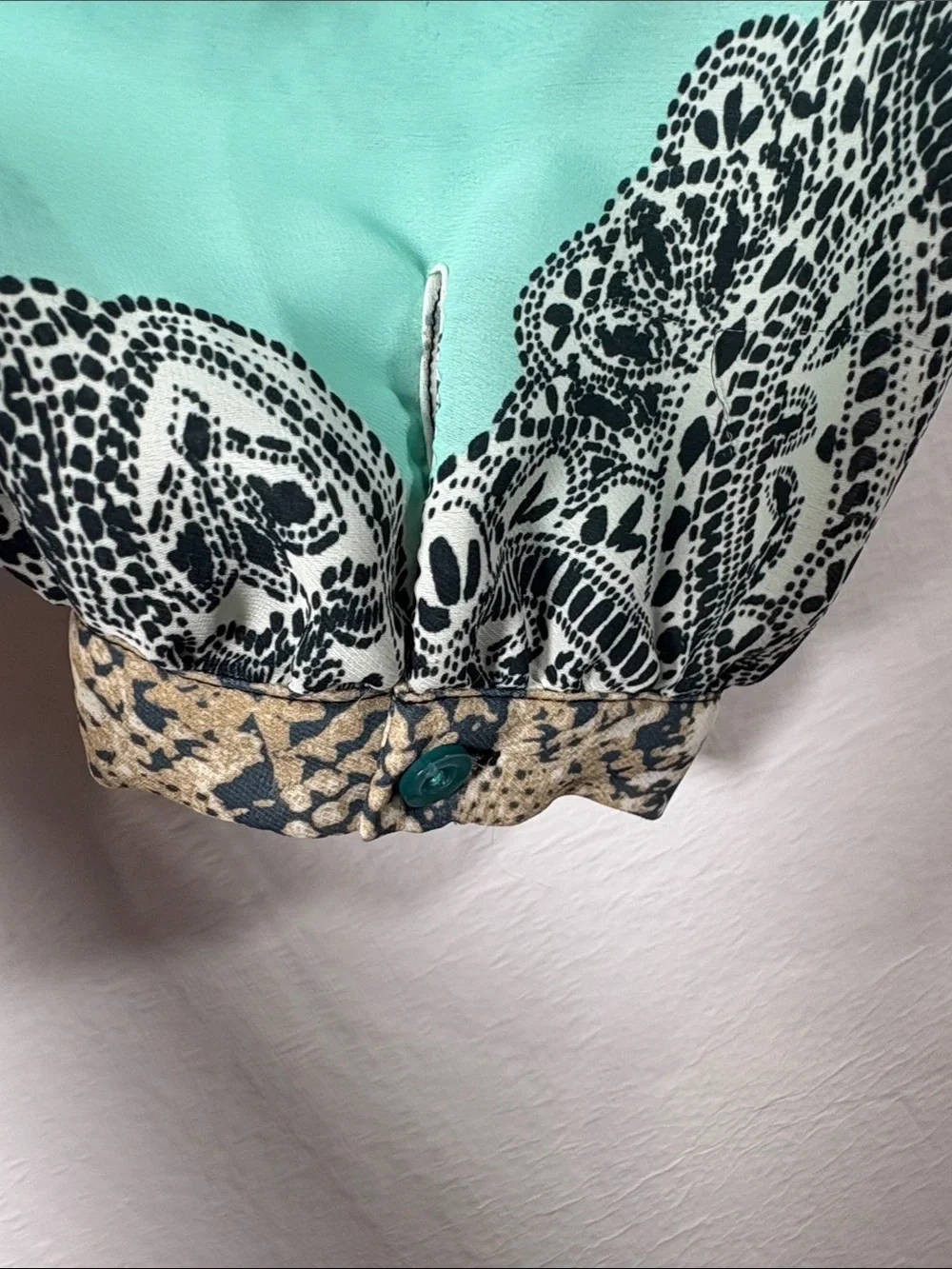 Sharon Young Teal and Cream Lace-Up Ombre Tunic